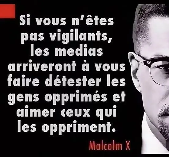 Illustration du post LinkedIn : Citation de Malcom X sur les médias