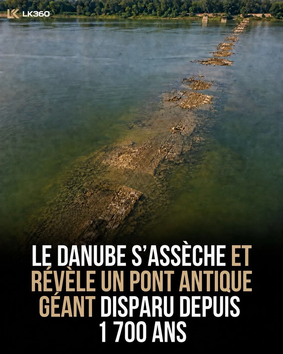 Illustration du post LinkedIn : Un pont caché sous le Danube