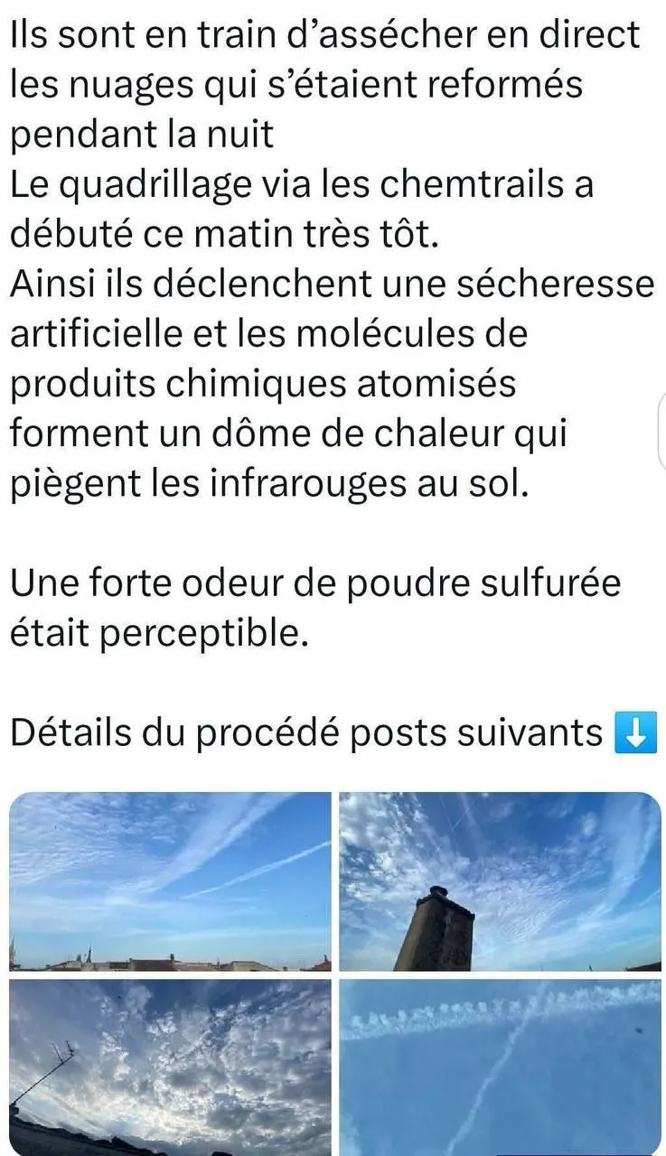 Illustration du post LinkedIn : ❌ La canicule c'est à cause des chemtrails
