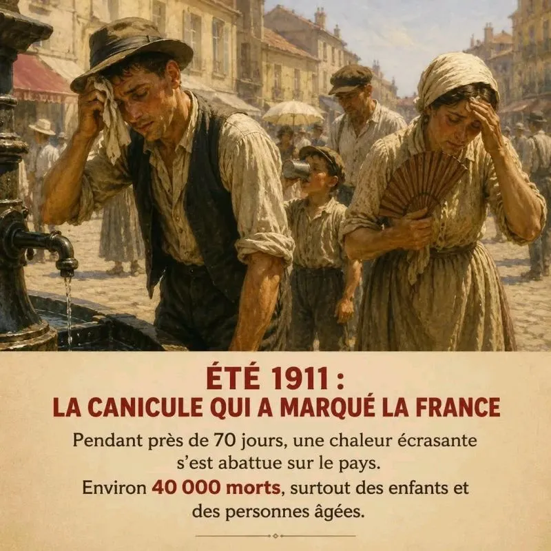 Illustration du post LinkedIn : ❗ La canicule de 1911 était terrible, elle aussi !