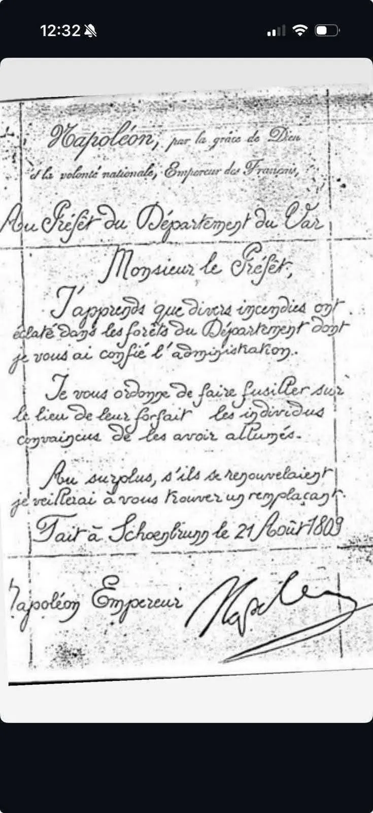 Illustration du post LinkedIn : Napoléon ne badinait pas avec les responsables des incendies en 1809