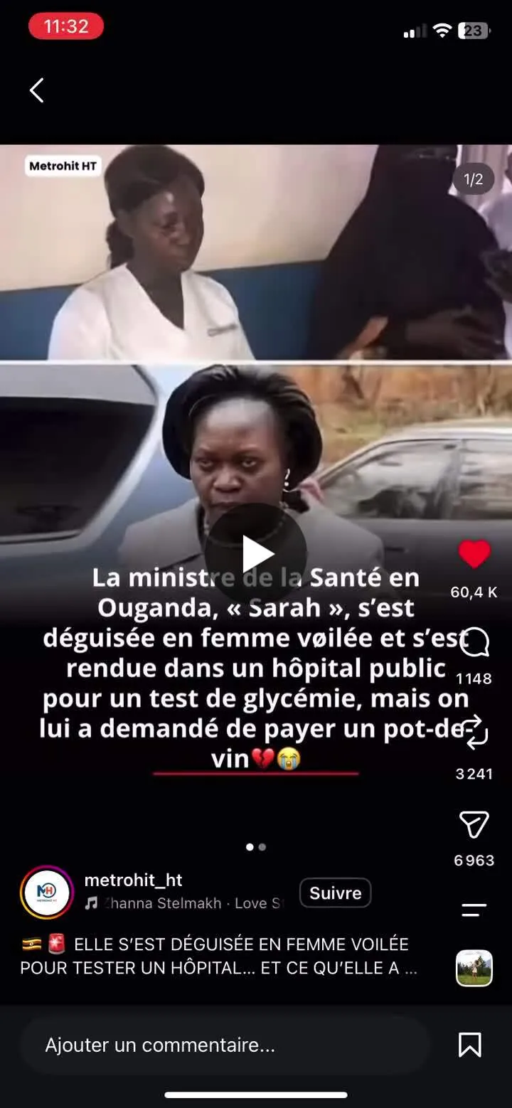 Illustration du post LinkedIn : Test incognito d'un hopital ougandais par leur ministre de la santé