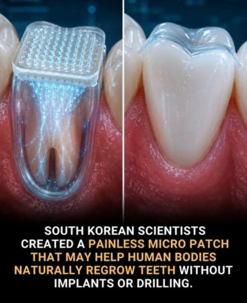 Illustration du post LinkedIn : Des micropatchs pour faire repousser naturellement les dents