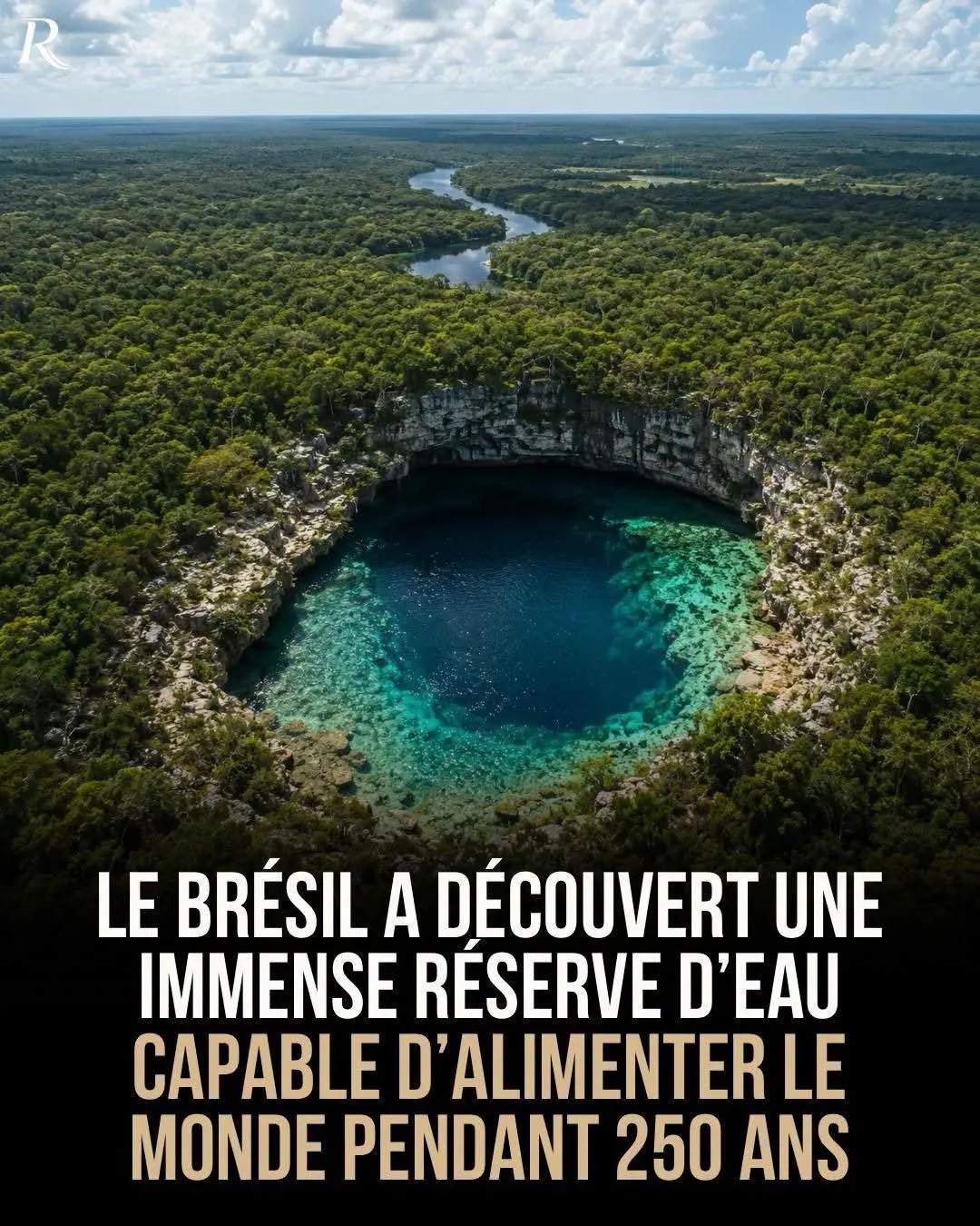 Illustration du post LinkedIn : Sous l'Amazonie au Brésil il existe une immense réserve d'eau