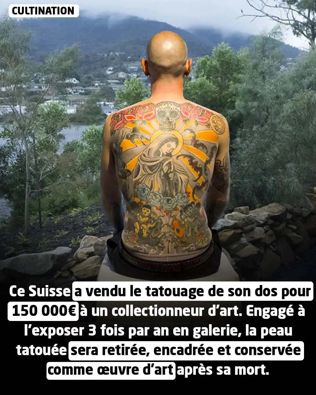 Illustration du post LinkedIn : ❗ Vente de tatouage post mortem comme œuvre d'art