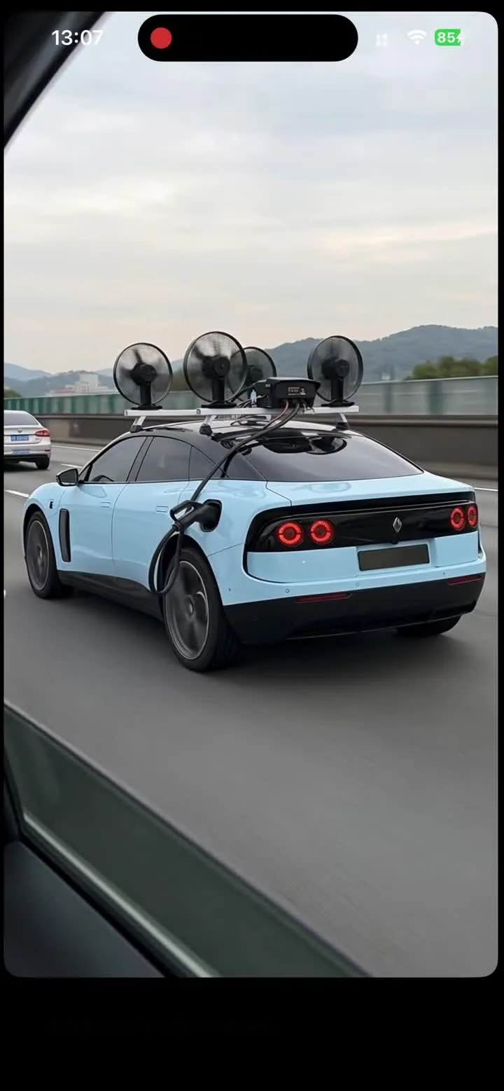 Illustration du post LinkedIn : ✅ Une voiture qui marche à l'éolien