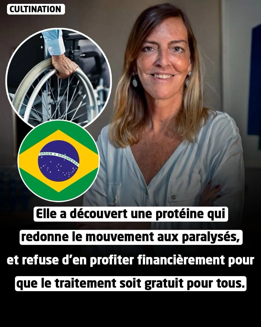 Illustration du post LinkedIn : ❗ La Dr Tatiana Sampaio développe la polylaminine