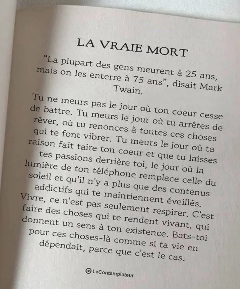 Illustration du post LinkedIn : Citation de Mark Twain sur l'âge