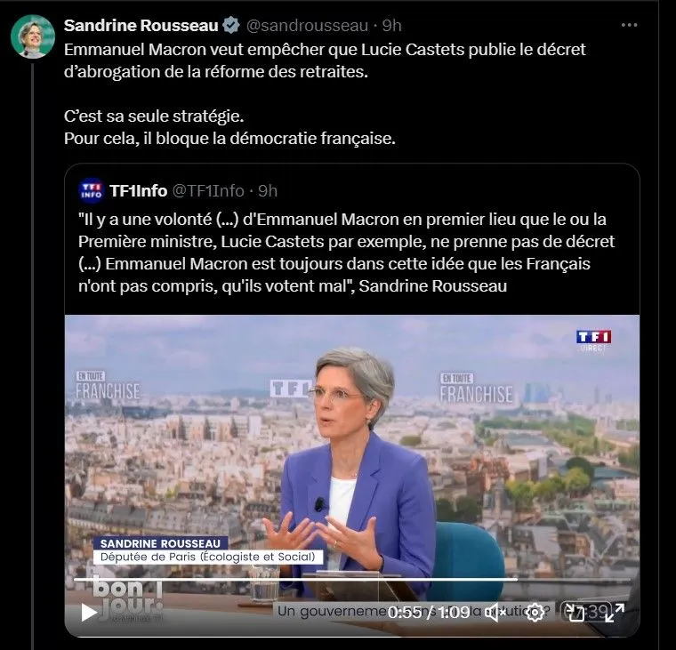 Image: NFP et impossibilité d’abroger la réforme de la retraite