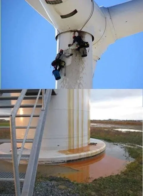 Image: Un peu d'huile qui manque, et c'est toute l'éolienne qui s'effondre