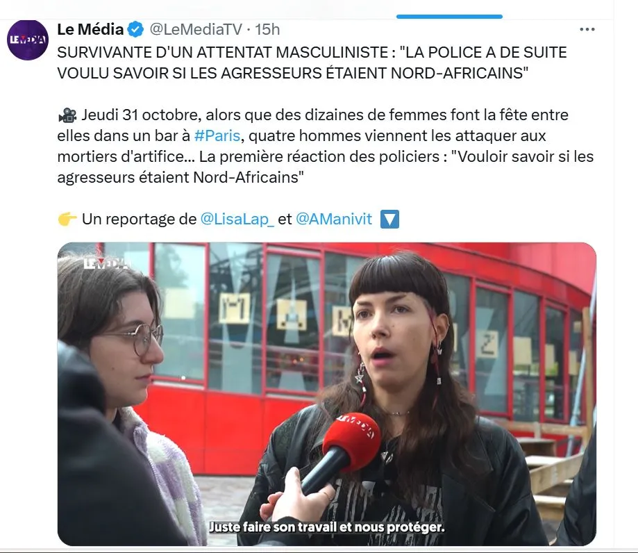 Image: Survivante à un attentat "masculiniste" ?
