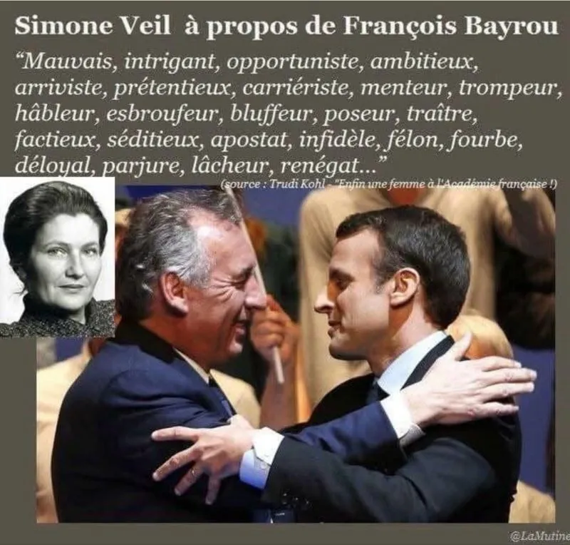 Image: Simone Veil à propos de François Bayrou