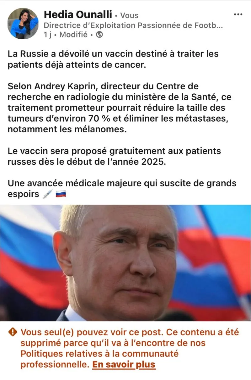 Image: Vaccin contre le cancer Russe