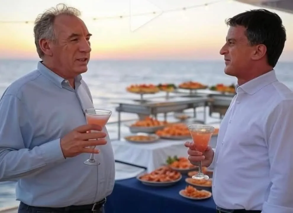 Image: L’apéro de Bayrou et Valls à Mayotte