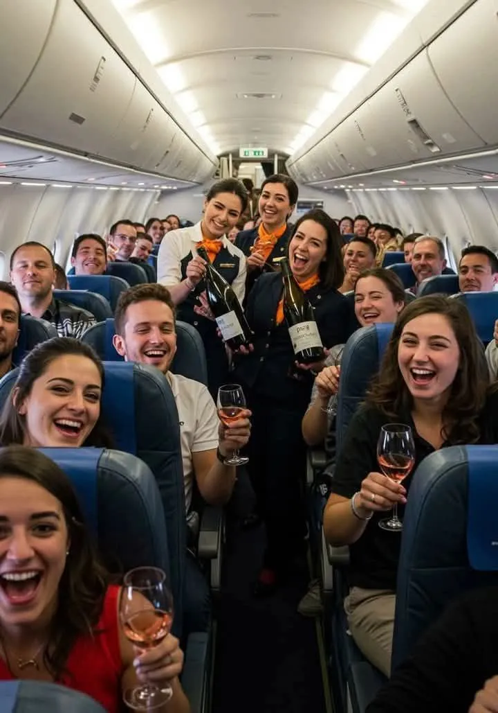 Image: Pas de repas dans l’avion, mais du vin !