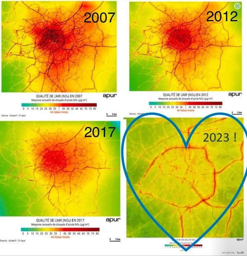 Image: Evolution de la qualité de l’air à Paris