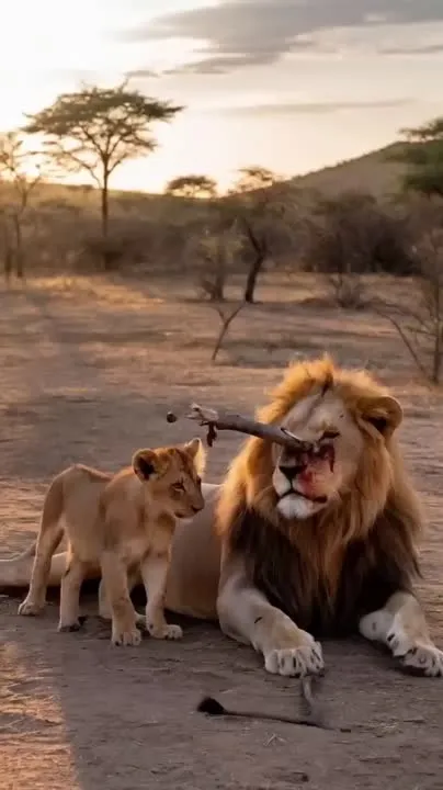 Image: Lion éborgné mais inspirant