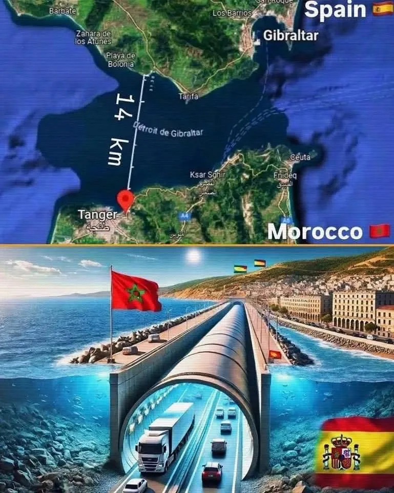 Image: Un tunnel sous la Méditérannée entre l'Espagne et le Maroc