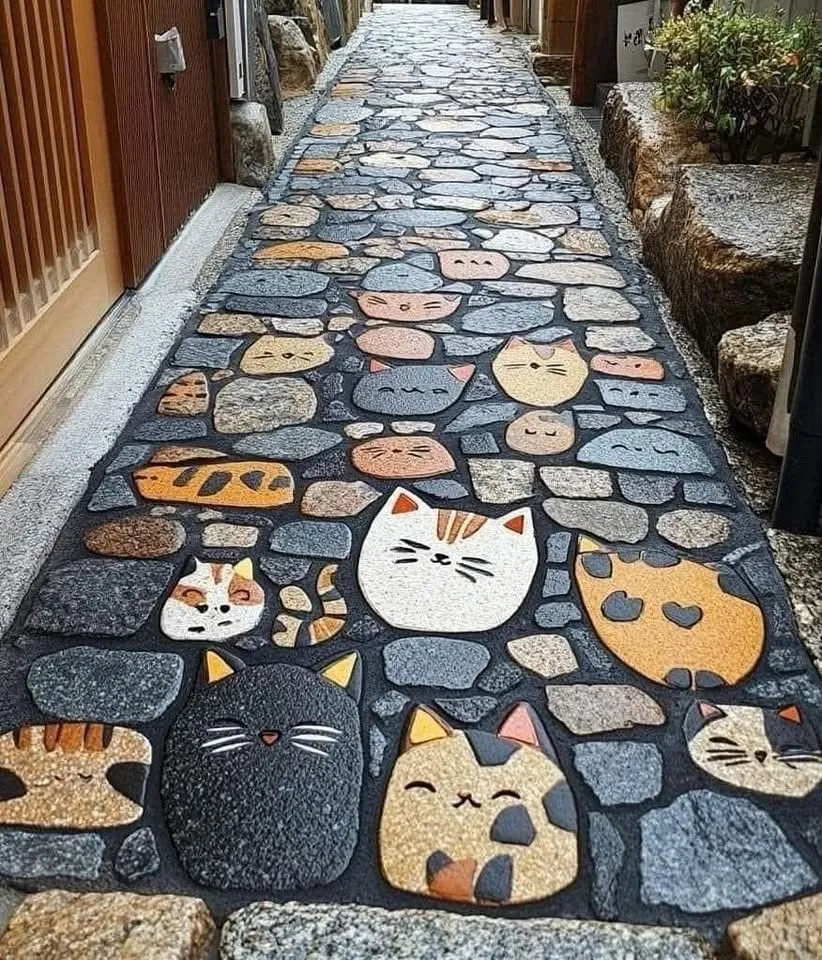 Image: Une rue de chats au Japon