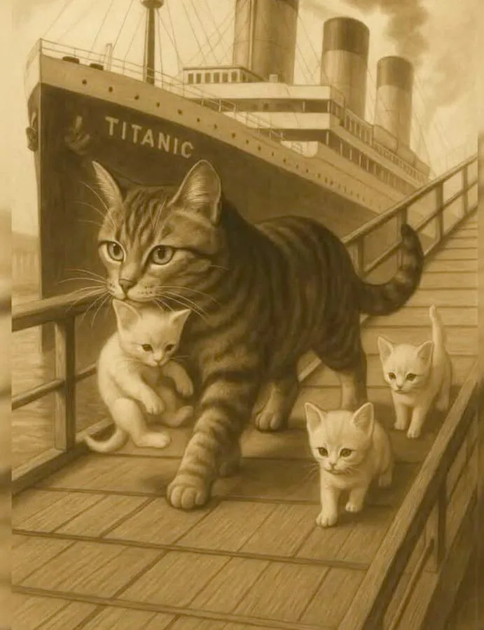 Image: Jenny, la chatte qui n'a jamais voulu embarquer sur le Titanic