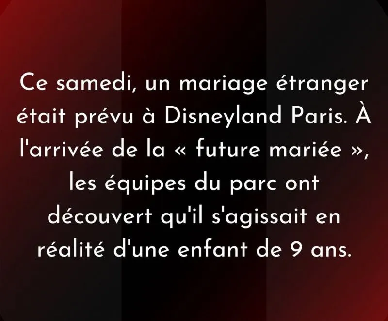 Image: Mariage à Disneyland d'une mineure
