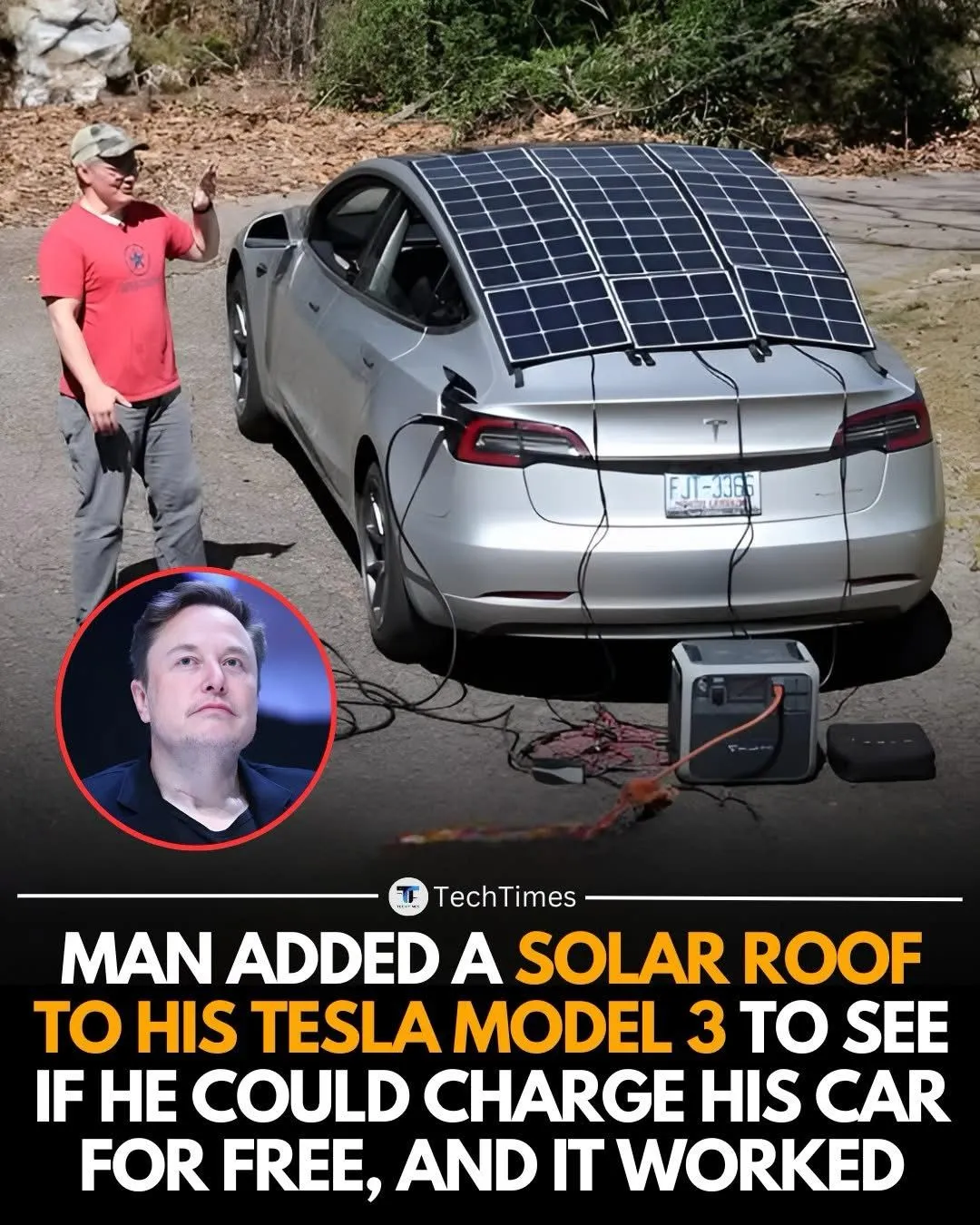 Image: De simples panneaux solaires pour faire fonctionner une Tesla