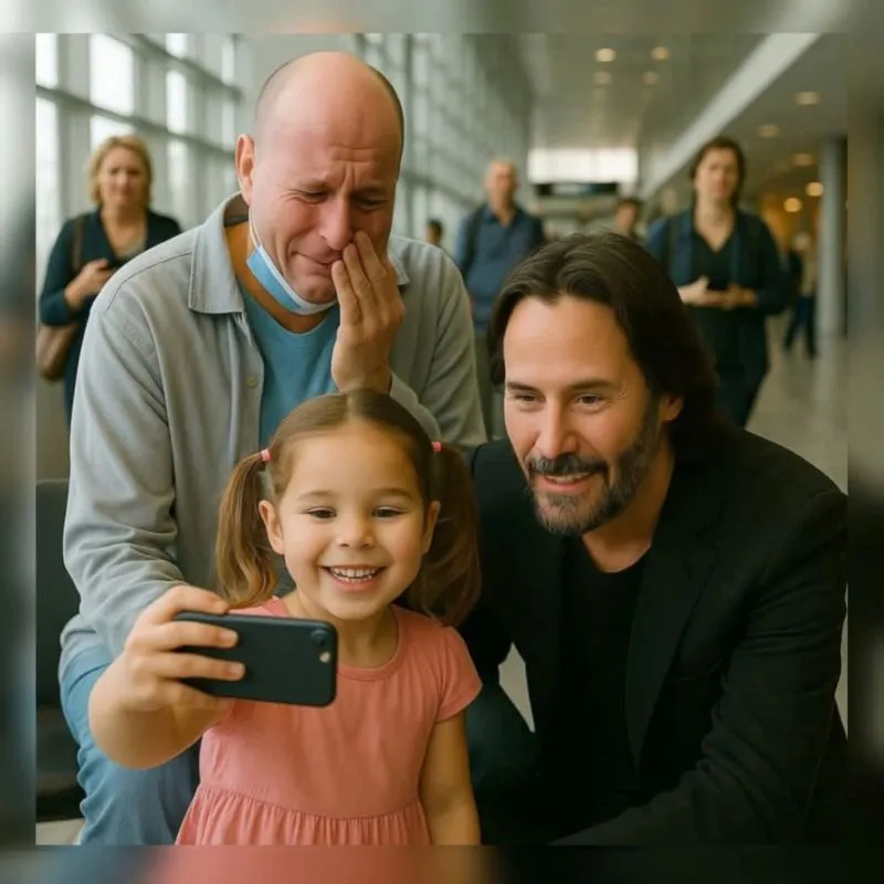 Image: Keanu Reeves, la petite fille, le selfie, le papa mourant et le chocolat chaud