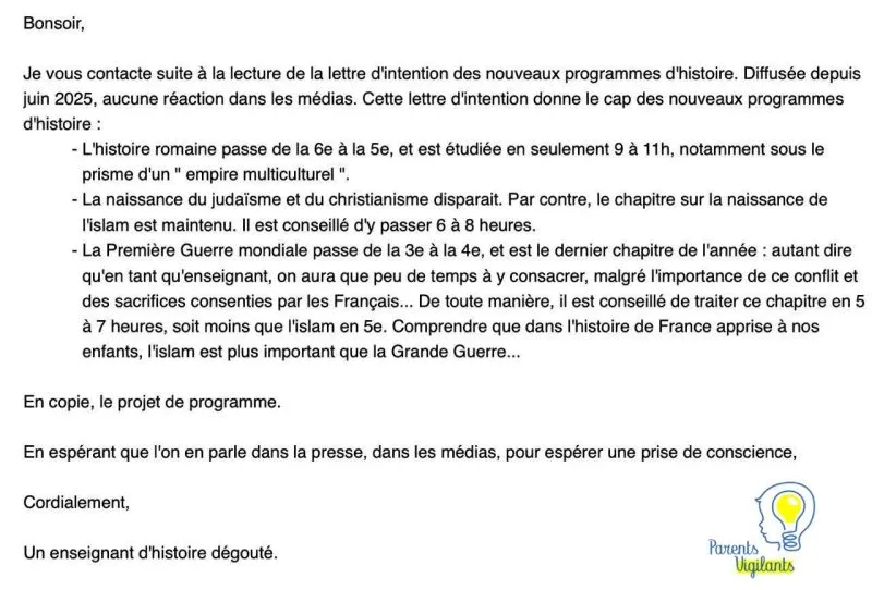Image: L'évolution récente du programme d'histoire de l'EN est idéologique selon Zemmour
