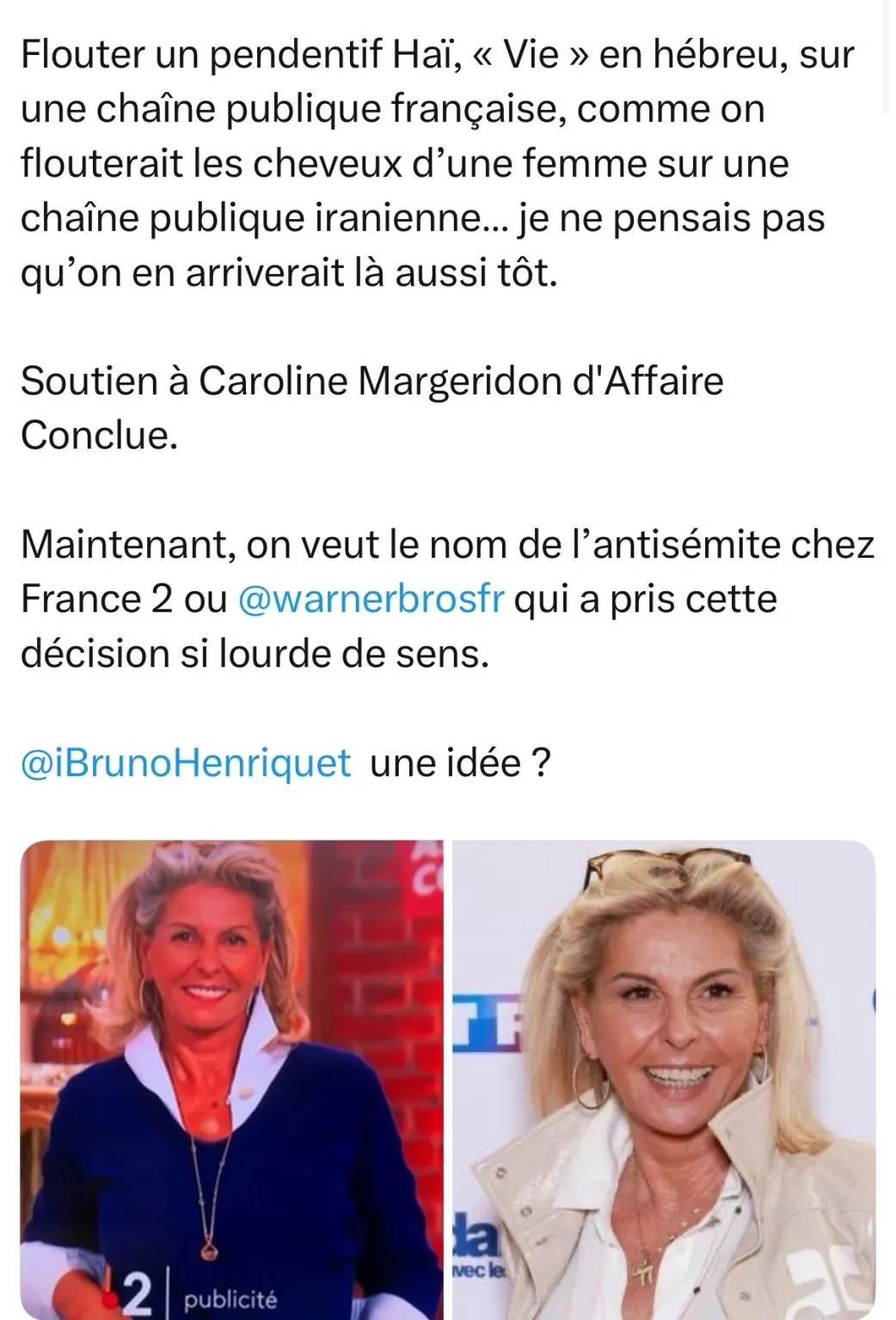 Image: France 2 a flouté un pendentif hébreu