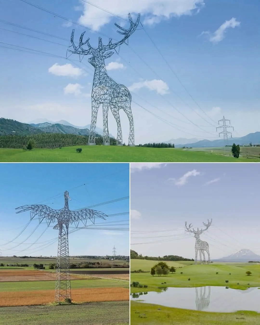 Image: Des pylônes électriques en forme d’animaux en Autriche