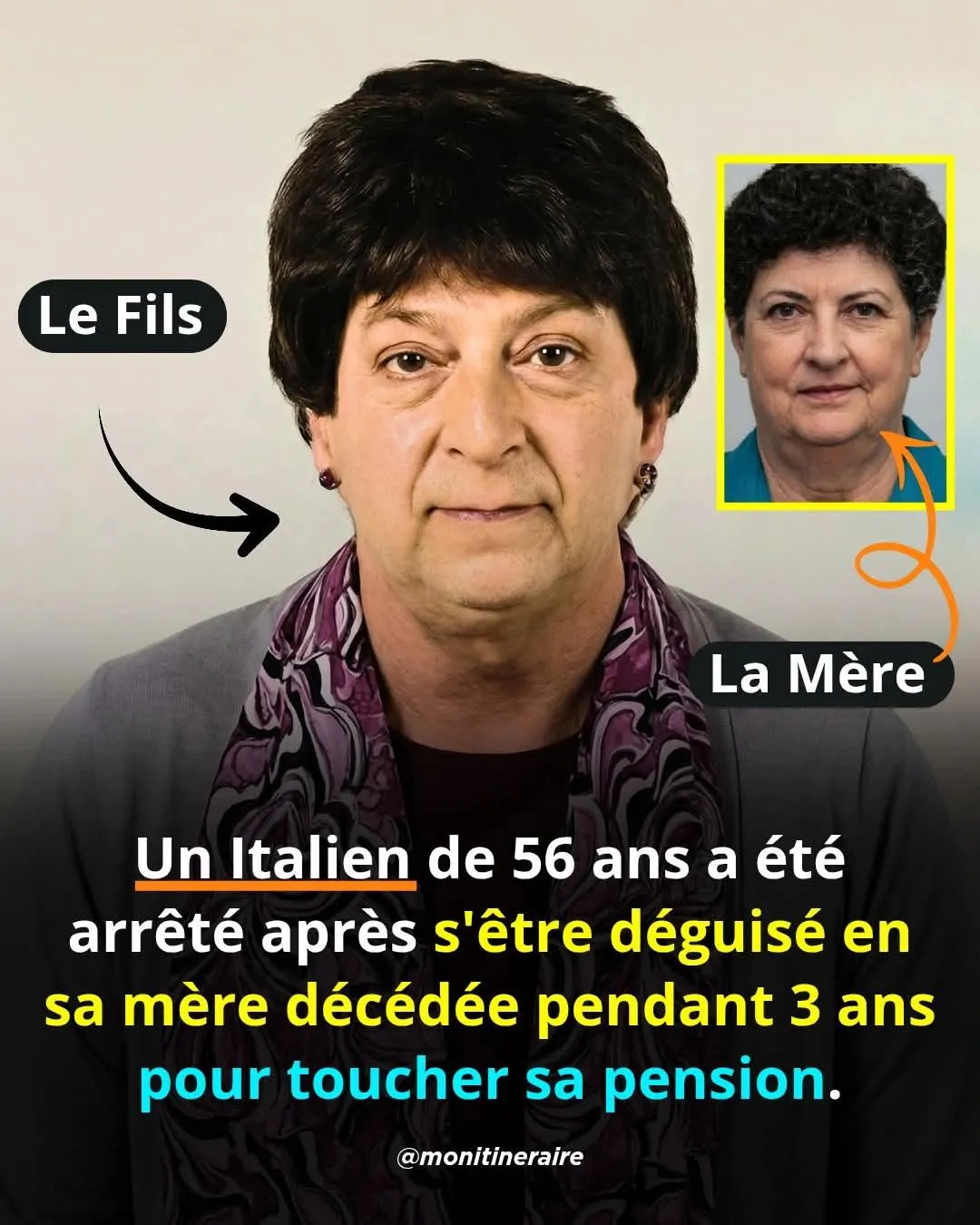 Image: Il se déguise en sa mère pour toucher sa pension