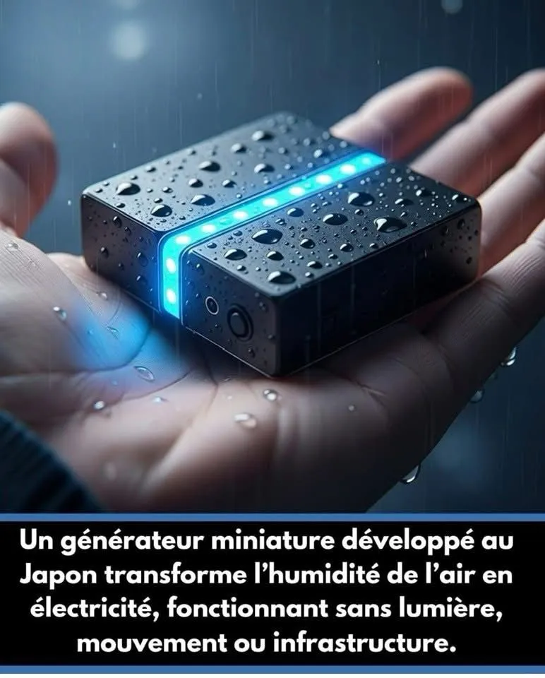Image: Japon : un générateur qui fabrique de l'électricité à partir de l'humidité de l'air ambiant