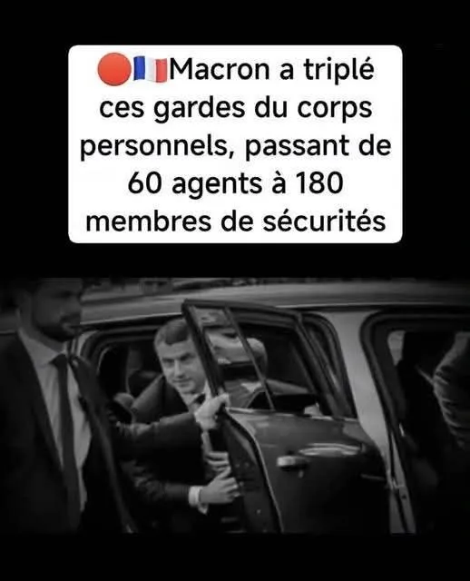 Image: Macron a triplé le nombre de ses gardes du corps : de 60 à 180 !