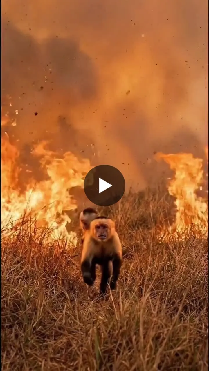Image: Une tortue sauvé des flammes par des macaques