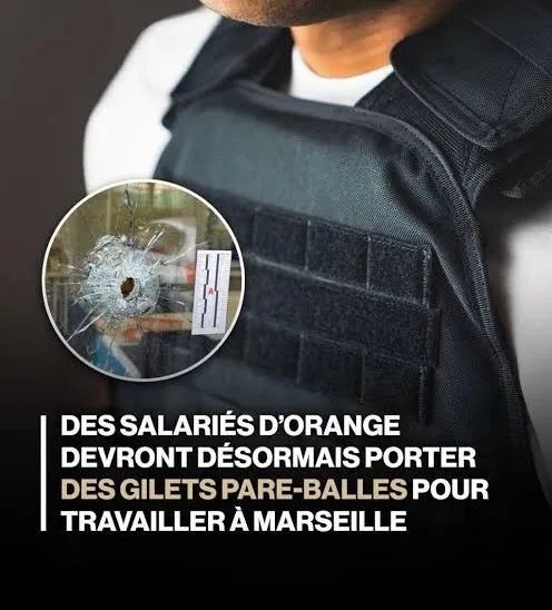Image: Des gilets pare-balles recommandés aux salariés d'Orange à Marseille