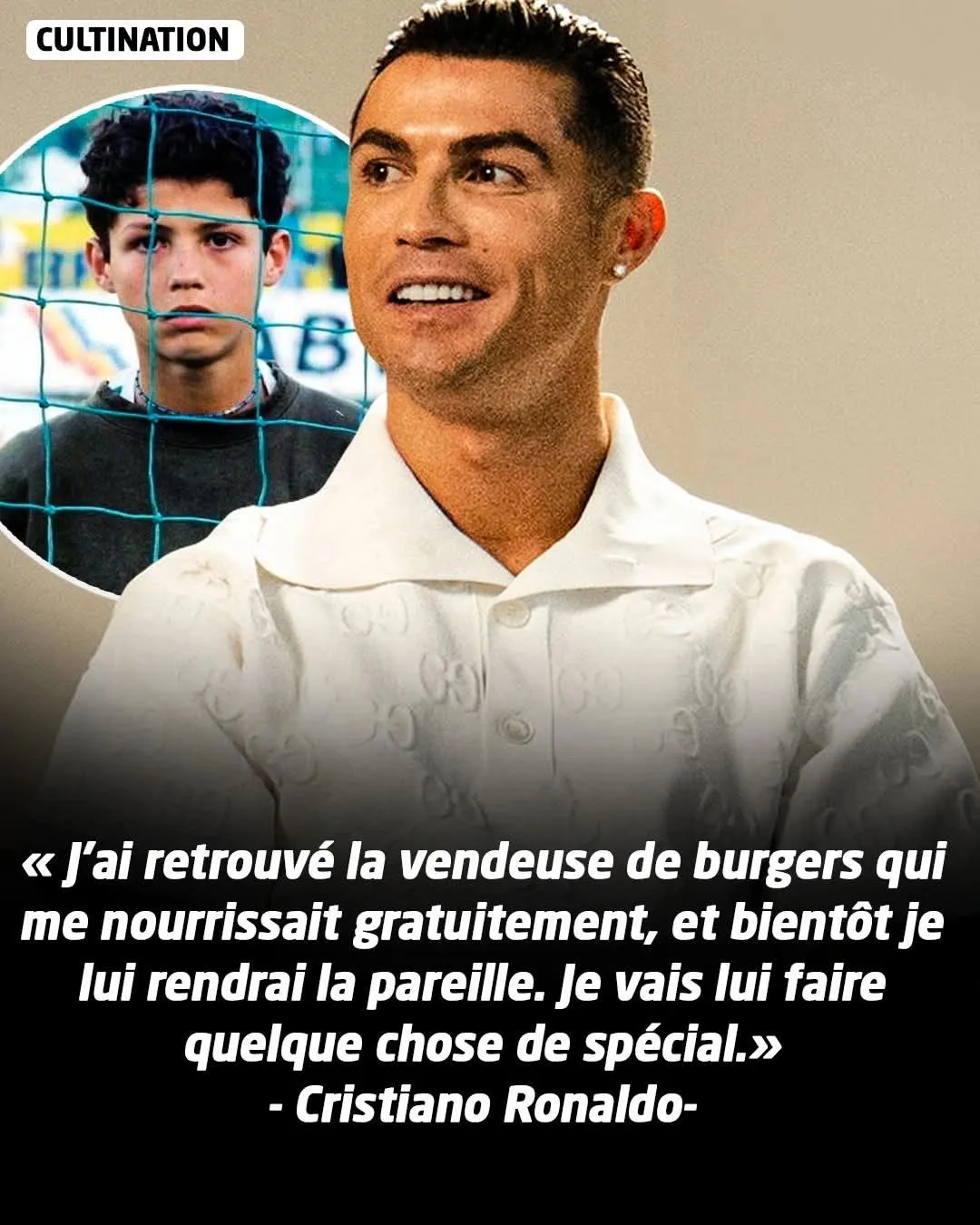 Image: Cristiano Ronaldo plus jeune, bouffait à l'oeil au McDo