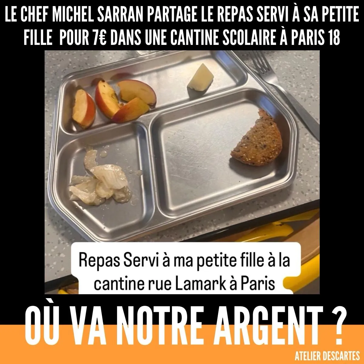Image: Le plateau repas des enfants à l'école