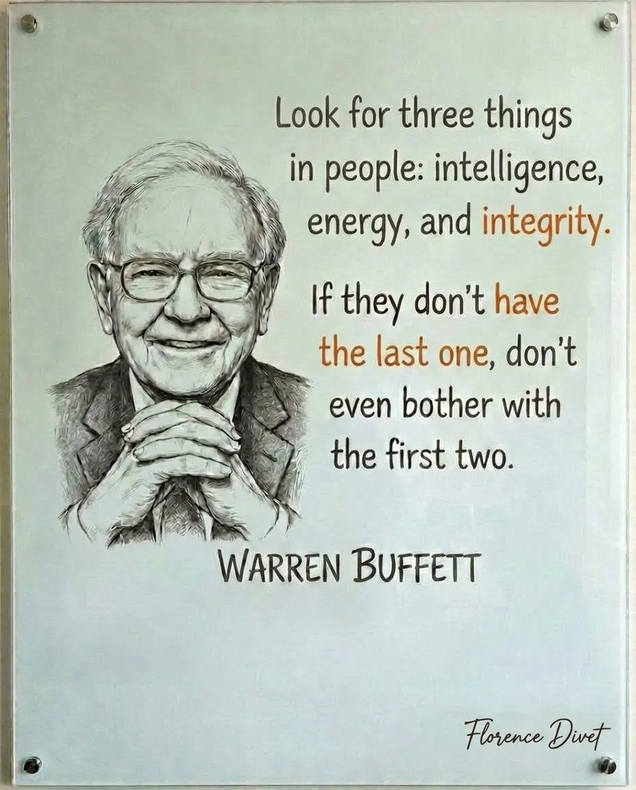 Image: Citation de Warren Buffett sur l'intégrité