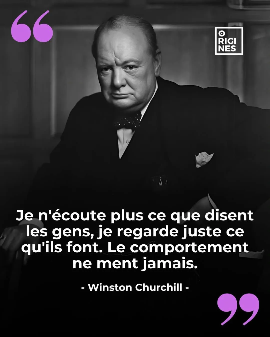Image: Citation de Churchill sur le comportement des gens