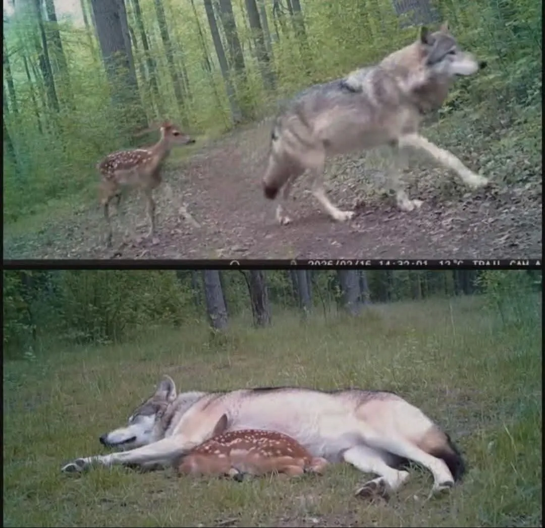 Image: Un loup a adopté un faon