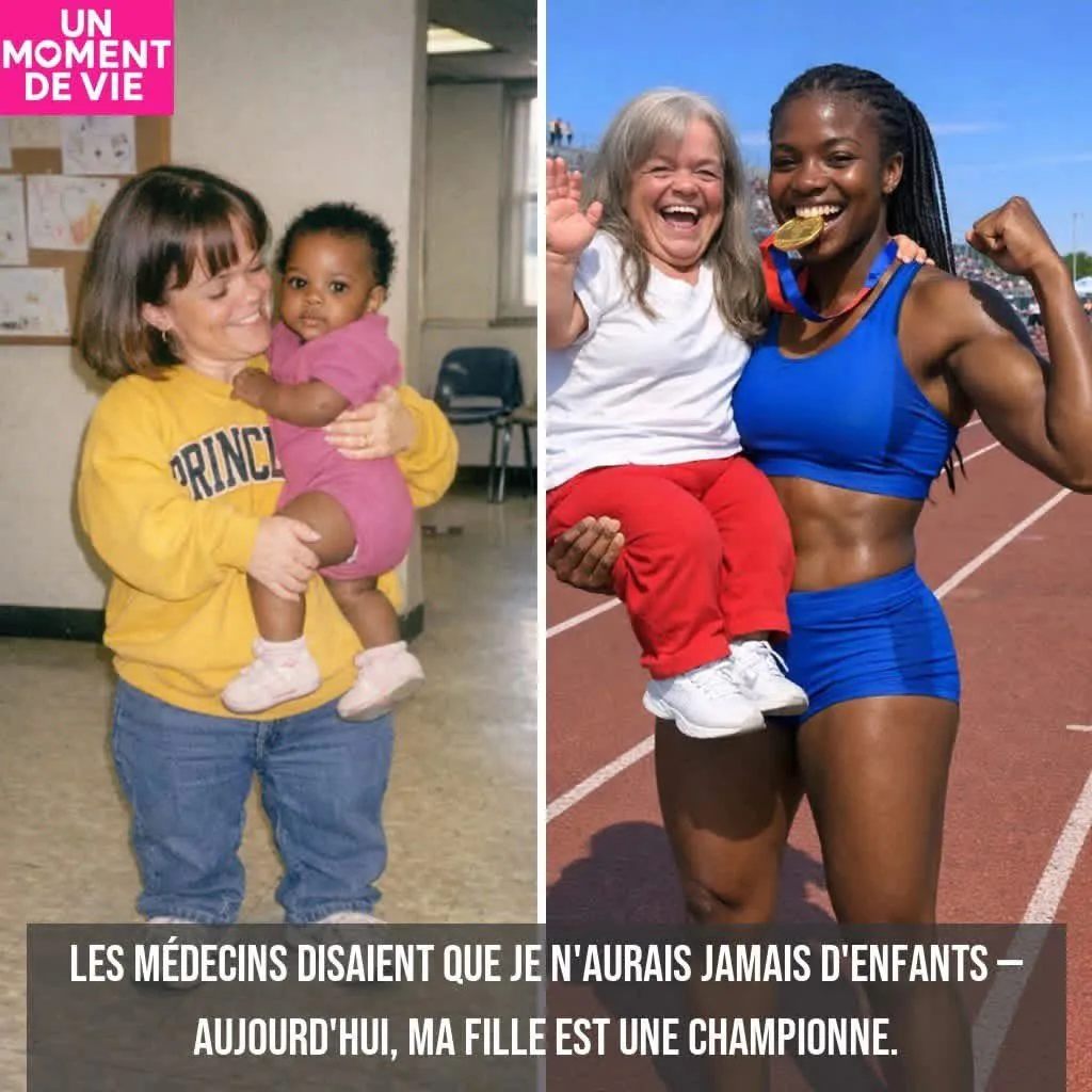 Image: Une personne de petite taille a eu un enfant... qui est devenue une championne !