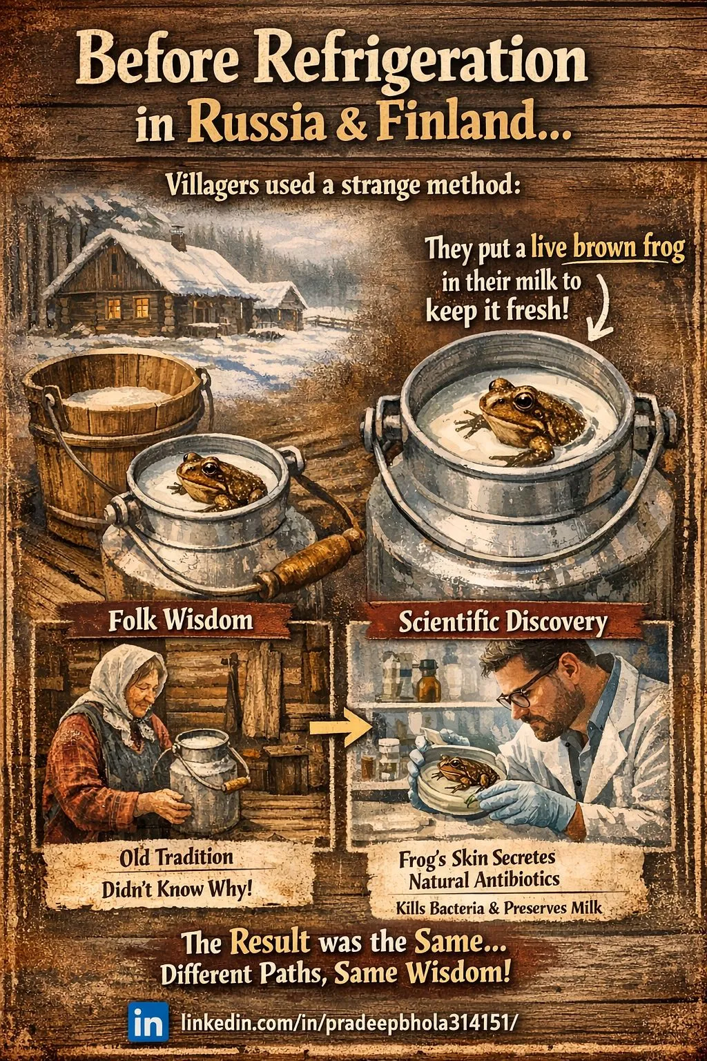 Image: Les Finlandais conservaient le lait en y mettant une grenouille vivante dedans